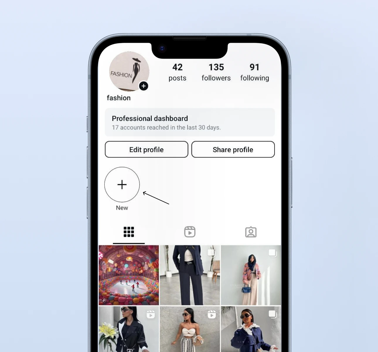 Instagram Highlights section