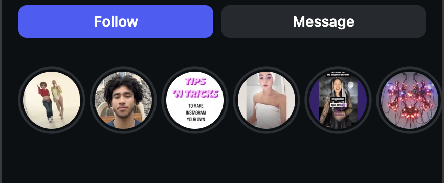 Instagram profile comparison showing highlights with visible names versus blank highlight names