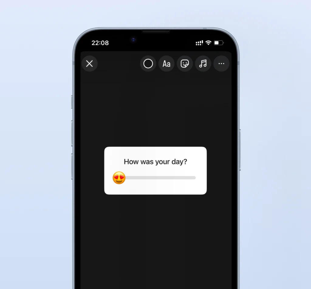 Instagram reaction slider