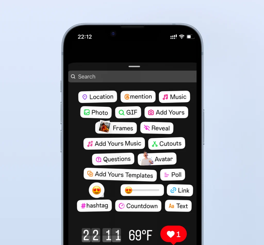 Instagram polls stickers