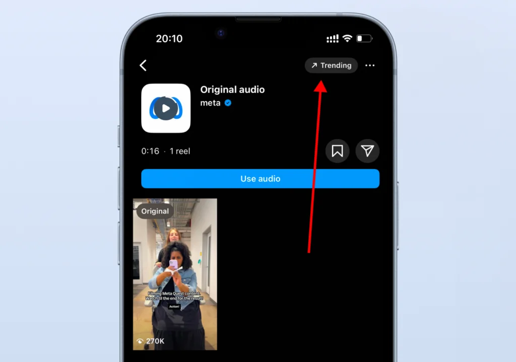 Instagram Trending Button