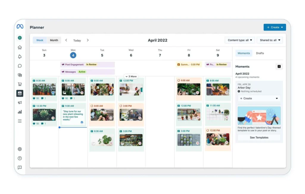 Meta business suite planner