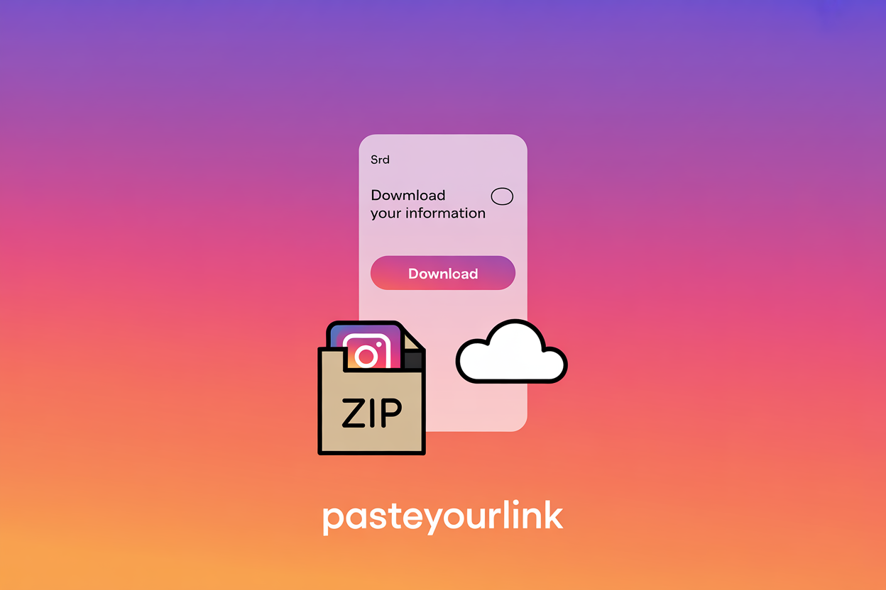 Instagram Download Your Information screen used to export and bulk download your own entire Instagram profile as a backup file