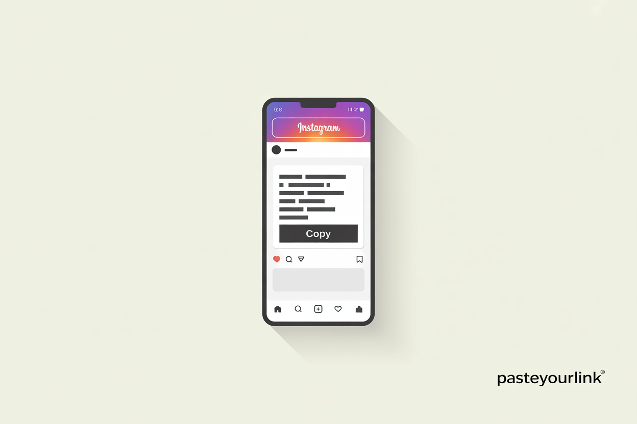 Paste an Instagram post link into a tool to copy and save the caption as text in seconds